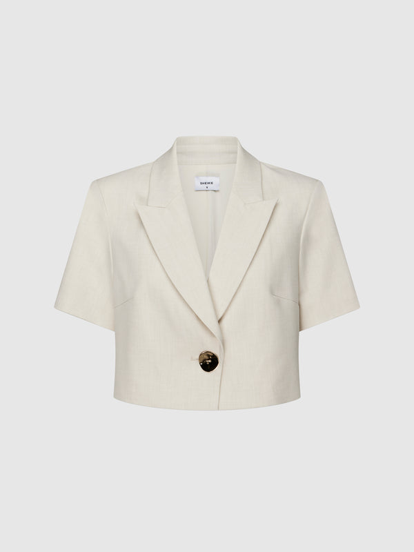 SHEIKE Shai Crop Shacket Ecru 1007322 Ghost Image