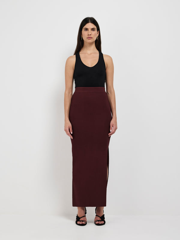 SHEIKE Maci Knit Skirt Brown 1007381 Front Image