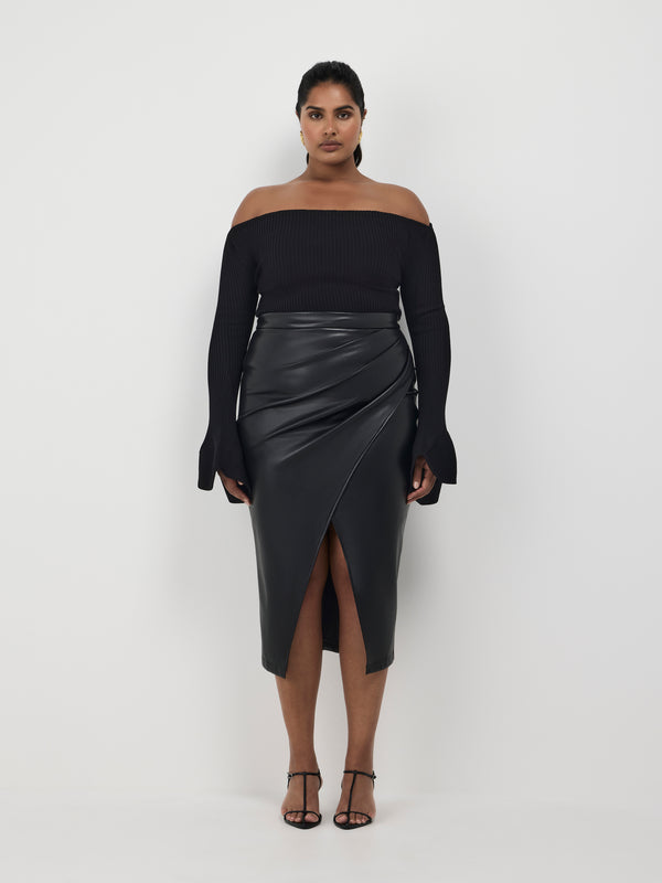 Size16 SHEIKE Tori Knit Top Black 1007494 Front Image