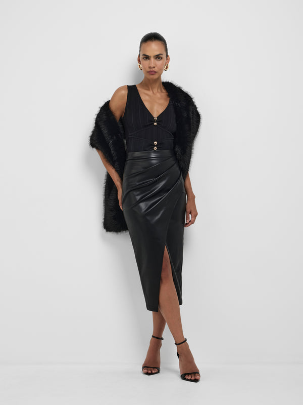 SHEIKE Angelina Knit Top Black 1008624 Styled Front Image