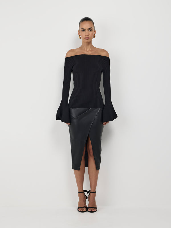 SHEIKE Tori Knit Top Black 1007494 Front Image