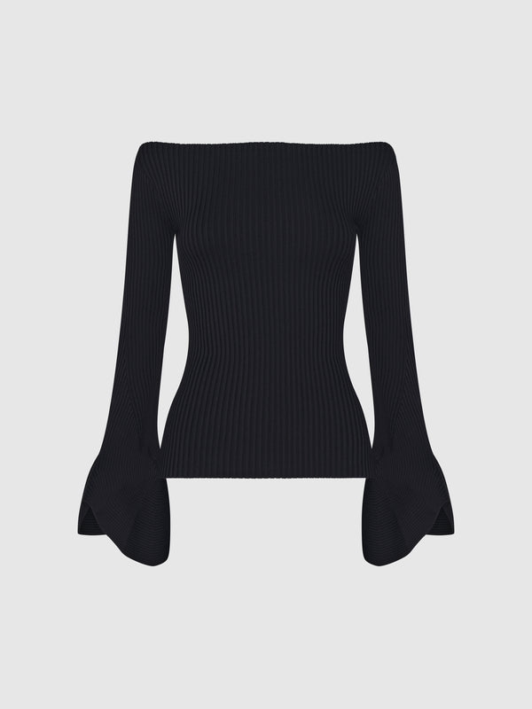 SHEIKE Tori Knit Top Black 1007494 Ghost Image