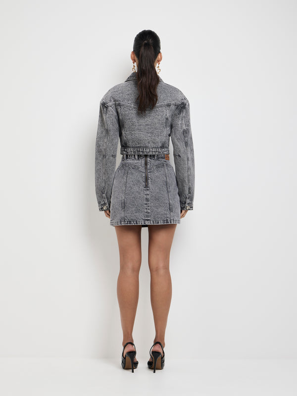 SHEIKE Genesis Denim Jacket Grey 1007645 Back Image