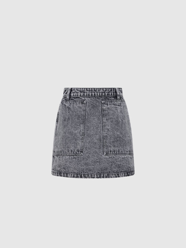 SHEIKE Genesis Denim Skirt Grey 1007647 Ghost Image