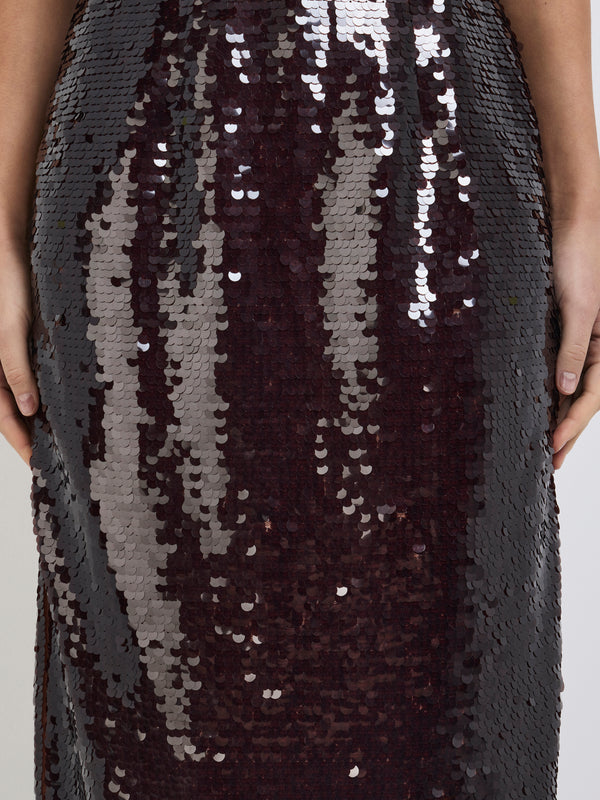 SHEIKE Valerie Midi Skirt Chocolate 1007831 Close Up Image