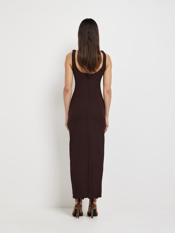 SHEIKE Azaria Midi Dress Chocolate 1007857 Back Image