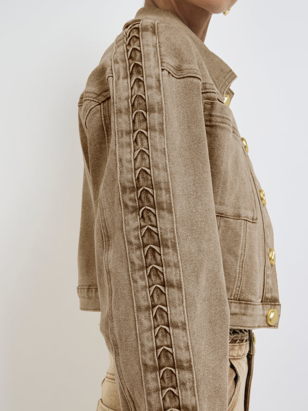 SHEIKE Lucie Denim Jacket Sand 1007964 Fabric Swatch Image