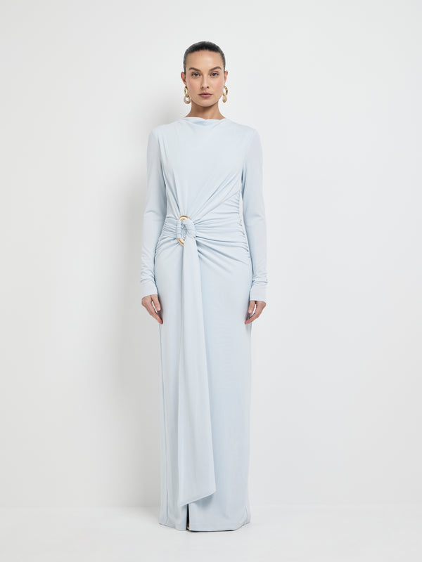 Size8 SHEIKE Lila Long Sleeve Gown Ice Blue 1007969 Front Images