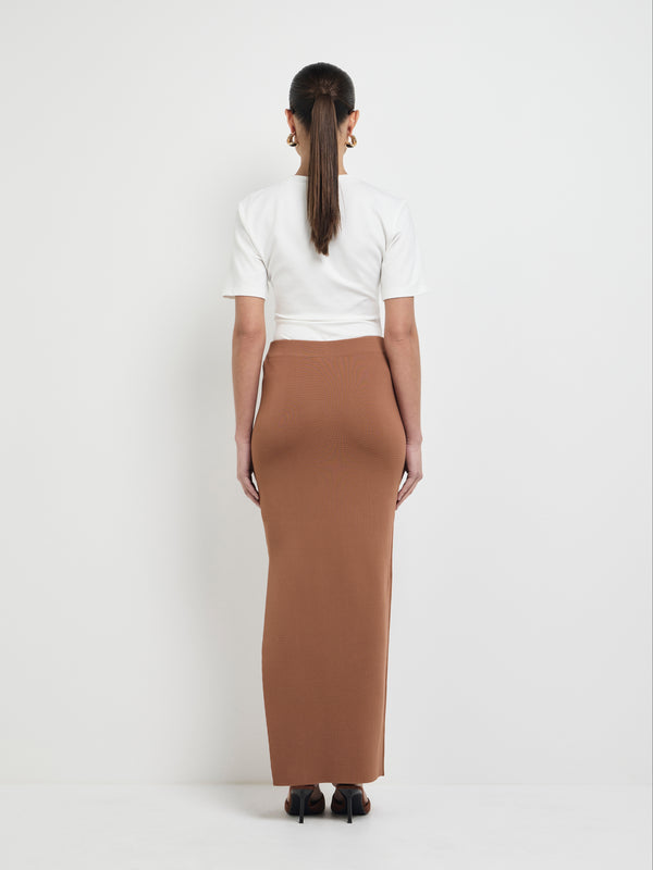 SHEIKE Maci Knit Skirt Mocha 1007990 Back Image