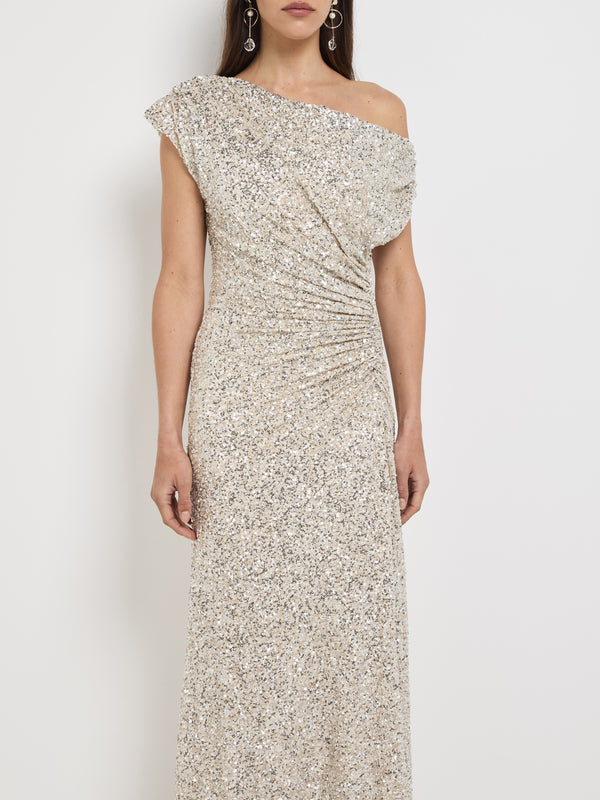 SHEIKE Martina Maxi Dress Silver 1008455 Close Up Image