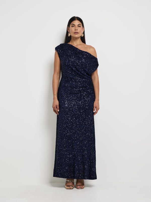 Siz12 SHEIKE Martina Maxi Dress Navy 1008026 Front Image