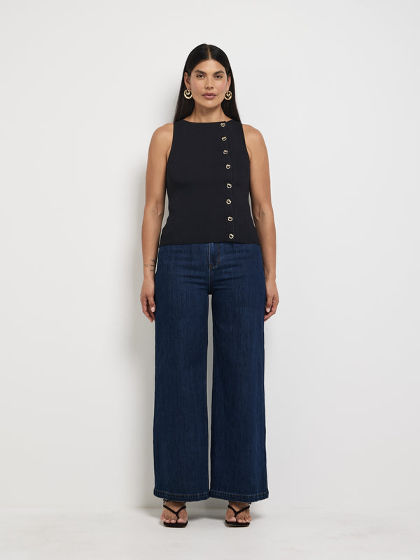 Size12 SHEIKE Clement Knit Top Black 1008052 Front Image