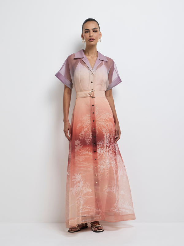 Size8 SHEIKE Sunset Palms Dress Floral 1008054 Front Image