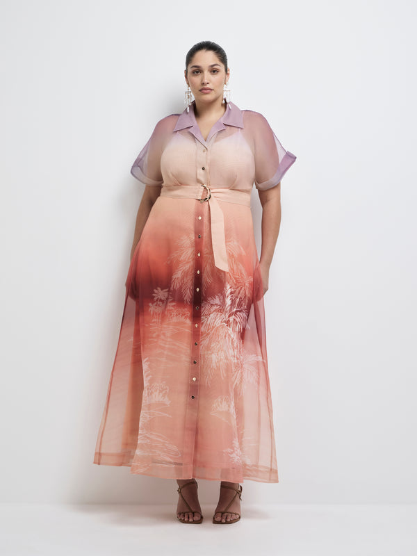 Size16 SHEIKE Sunset Palms Dress Floral 1008054 Front Image