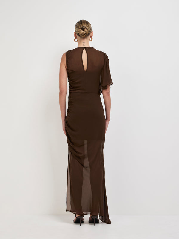 SHEIKE Davies Maxi Dress Chocolate 1008062 Back Image