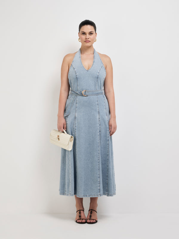 Size12 SHEIKE Emma Denim Dress Blue 1008066 Front Image