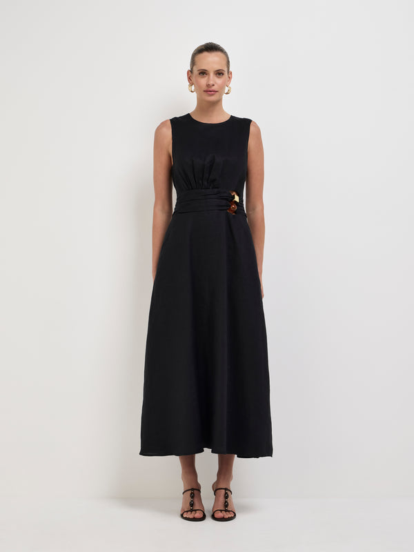 Size8 SHEIKE Luna Midi Dress Black 1008070 Front Image