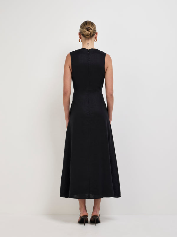 SHEIKE Luna Midi Dress Black 1008070 Back Image