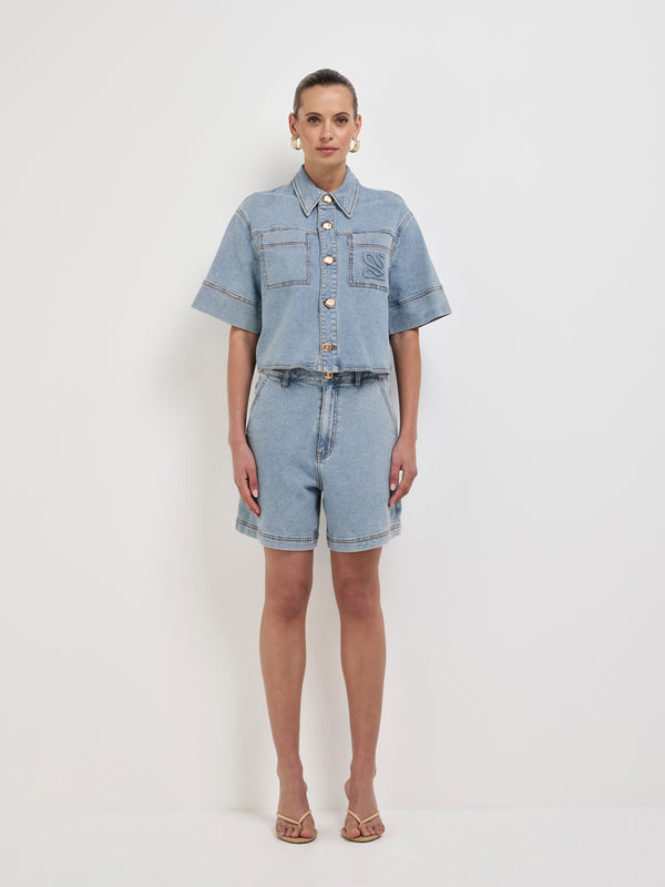 SHEIKE Emma Shirt Blue 1008082 Full Body Front Image