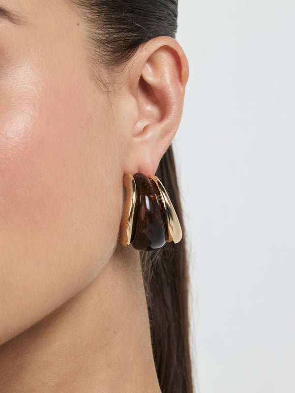 SHEIKE Lottie Earrings Gold 1008105 Model Image