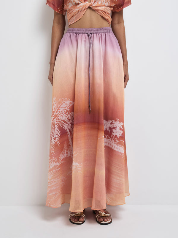 Size8 SHEIKE Sunset Palms Skirt Print 1008151 Detail Image