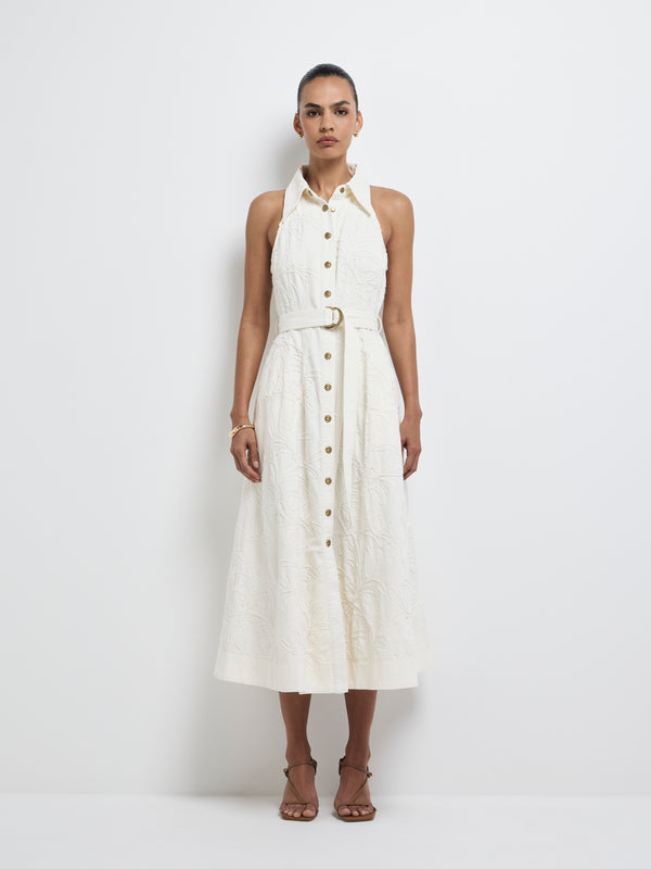 Size8 SHEIKE Maisie Midi Dress Ivory 1008182 Front Image