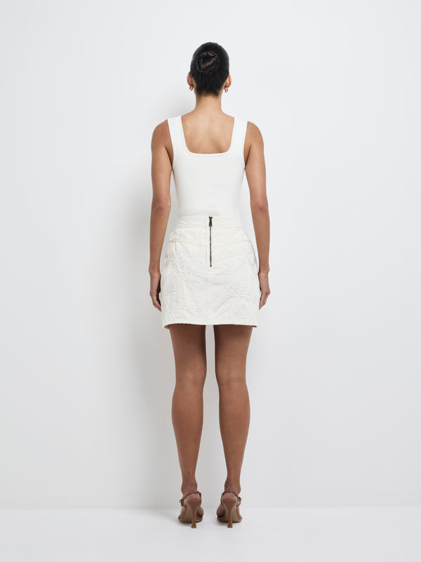 SHEIKE Maisie Mini Skirt Ivory 1008187 Back Image