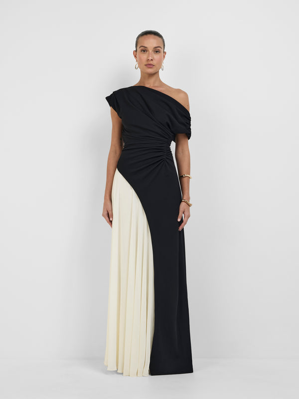 Size8 SHEIKE Celine Maxi Dress Black White 1008189 Front Image