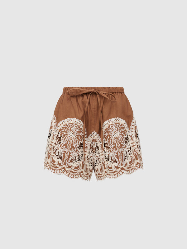 SHEIKE Paloma Embroidered Short Brown 1008216 Ghost Image