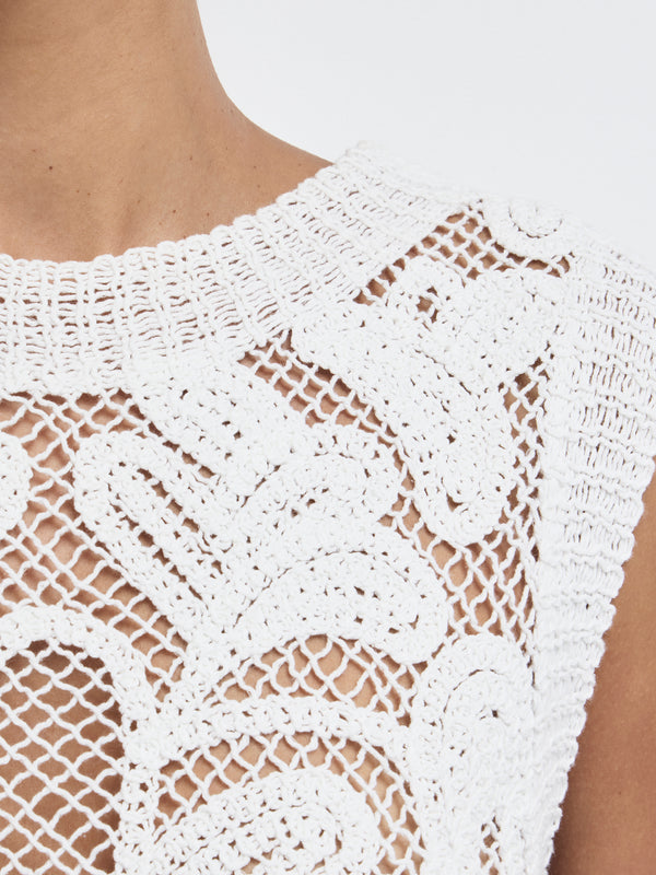 SHEIKE Bella Crochet Top White 10008223 Fabric Image
