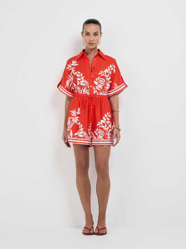 Size8 SHEIKE Ravello Playsuit Red Floral 1008259 Front Image