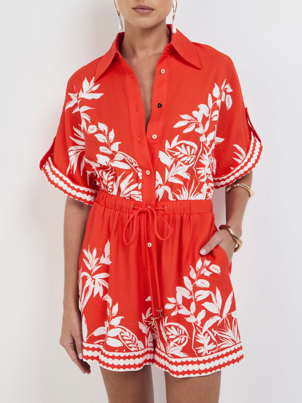 SHEIKE Ravello Playsuit Red Floral 1008259 Detail Image