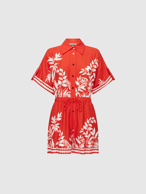 SHEIKE Ravello Playsuit Red Floral 1008259 Ghost Image