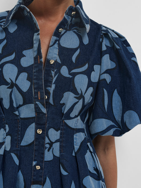 SHEIKE 1008356 Brooklyn Mini Dress Indigo Detail Image