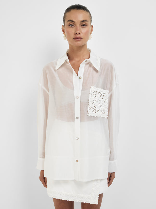 Size8 SHEIKE Marbella Shirt Ivory 1008403 Close Up Image