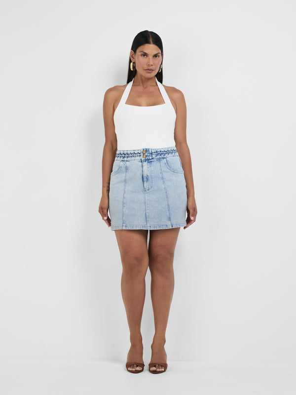 Size12 SHEIKE Indie Denim Skirt Blue 1008411 Front Image