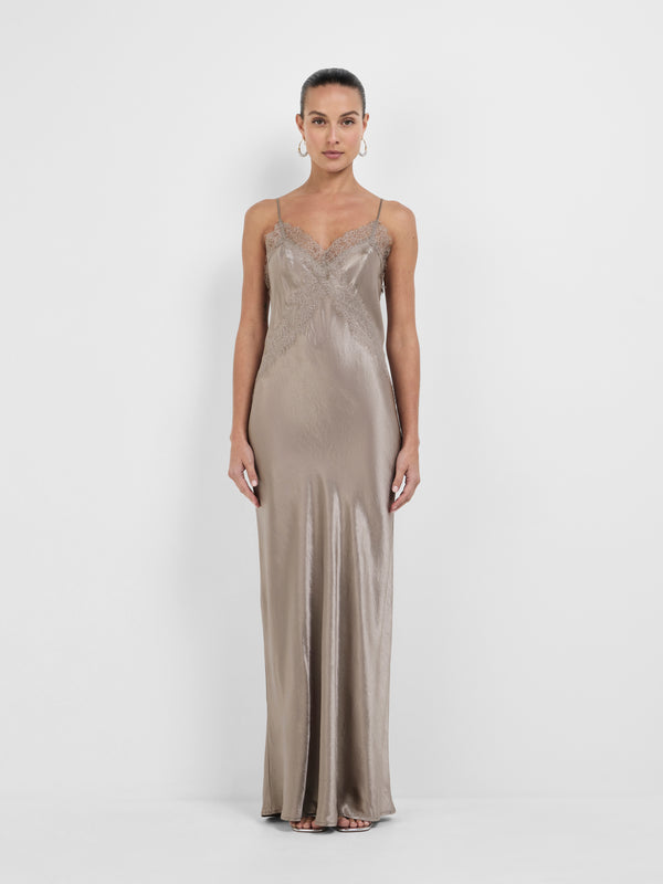 Size8 SHEIKE Miyah Lace Dress Silver 1008438 Front Image