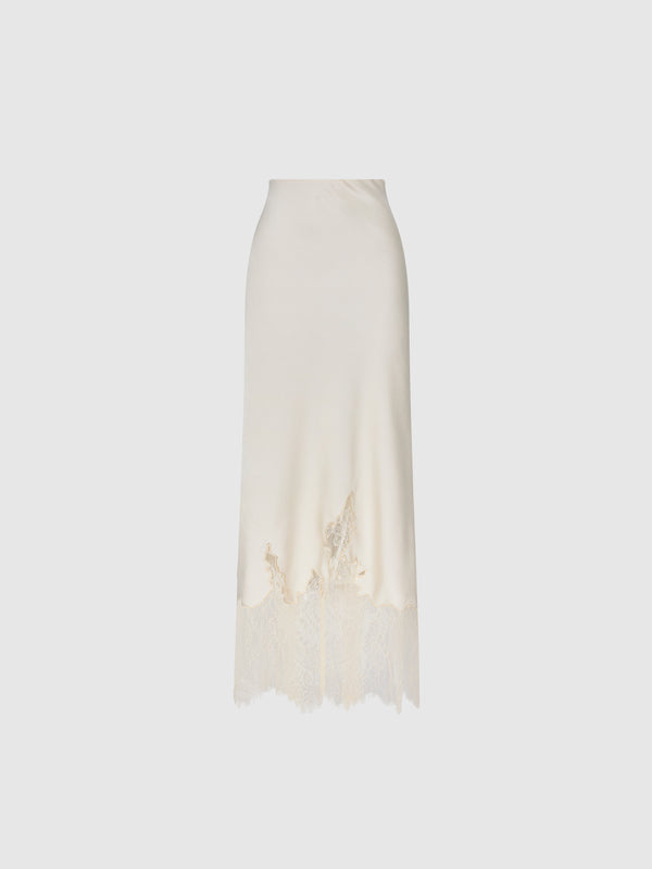 SHEIKE Miyah Satin Skirt Ivory 1008440 Ghost Image