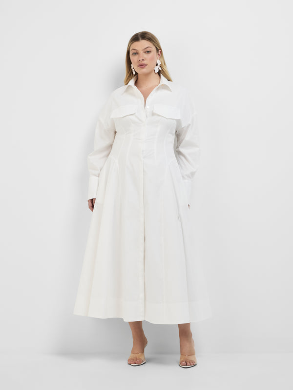 Size16 SHEIKE 1008470 Tova Shirt Dress White Front Image