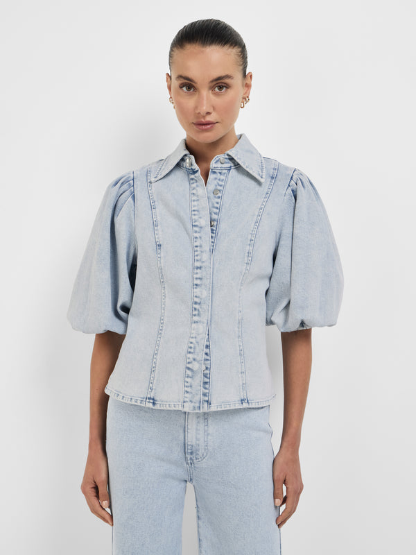 Size8 SHEIKE Indie Denim Shirt Blue 1008478 Close Up Image