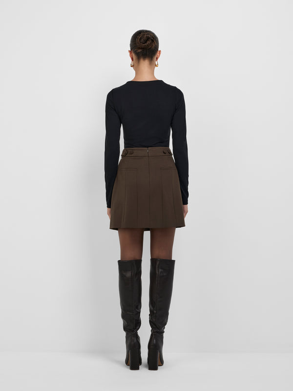 SHEIKE Emery Mini Skirt Chocolate 1008490 Back Image
