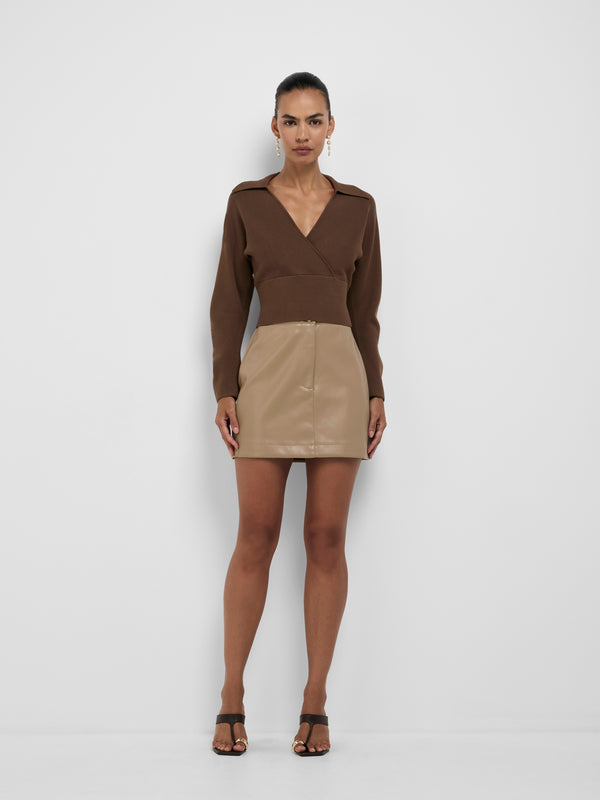 SHEIKE Izzy Knit Jumper Chocolate 1008525 Front Image