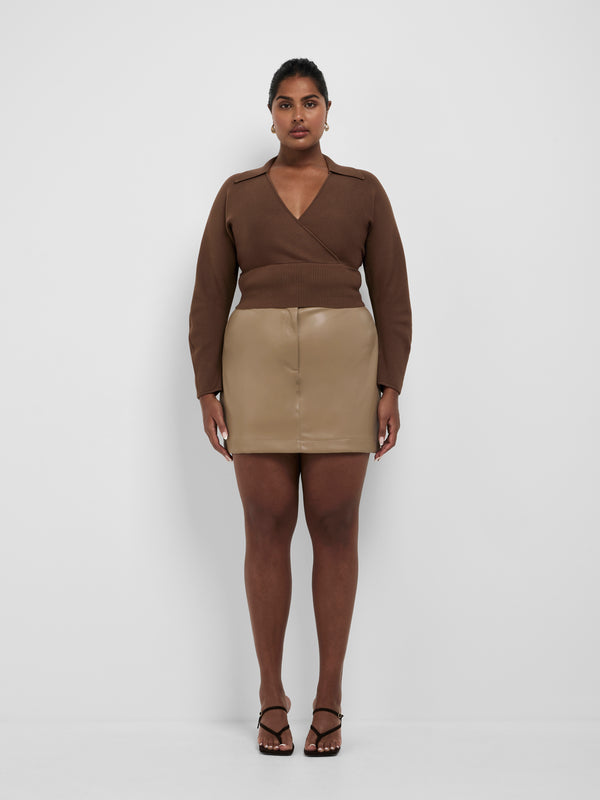 Size16 SHEIKE Izzy Knit Jumper Chocolate 1008525 Front Image