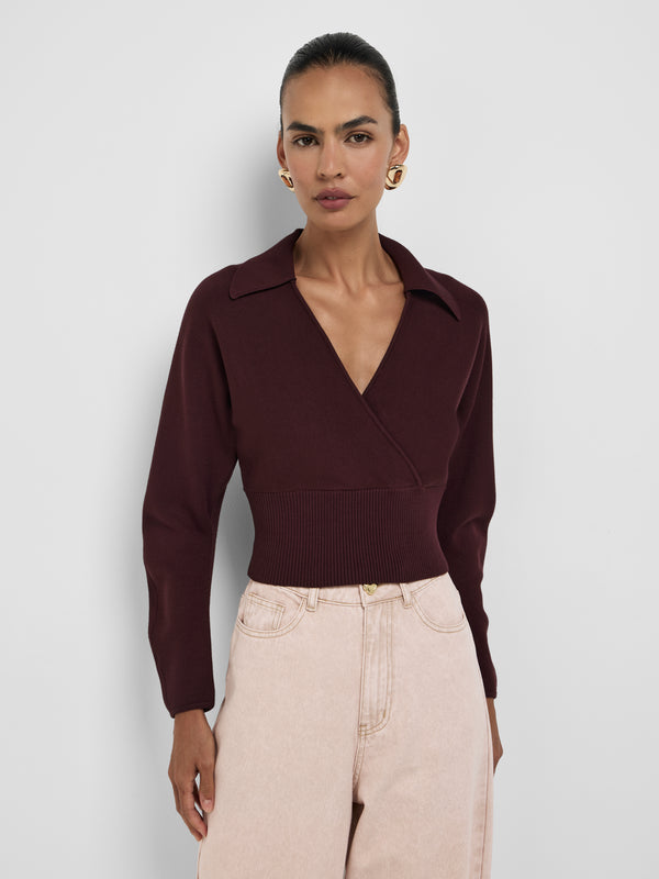 Size8 SHEIKE Izzy Knit Jumper Black Jam 1008526 Close Up Image