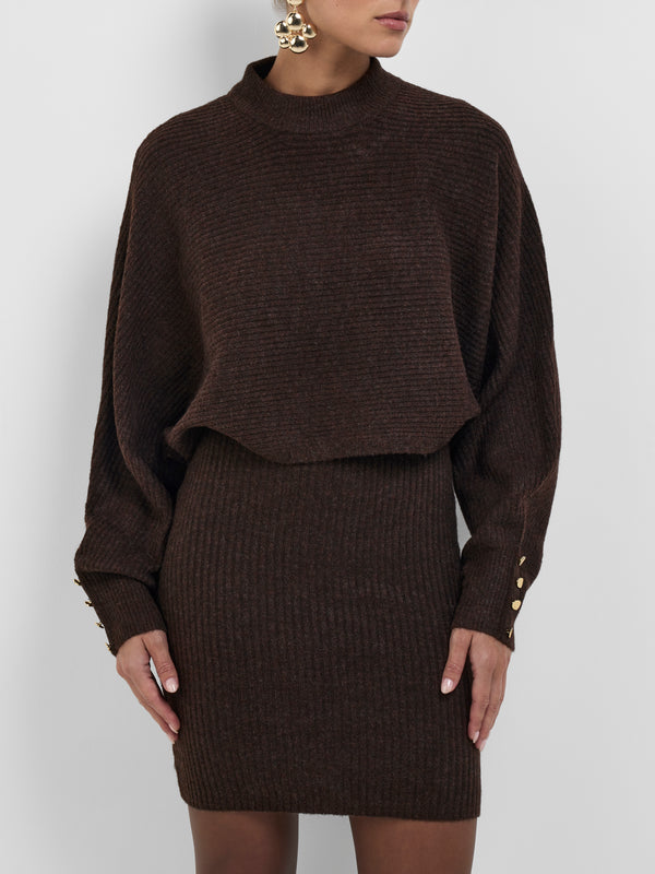 SHEIKE Arina Mini Dress Set Chocolate 1008529 Close Up Image