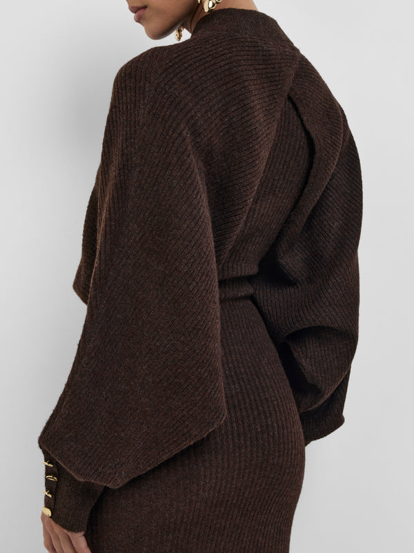 SHEIKE Arina Mini Dress Set Chocolate 1008529 Back Detail Image