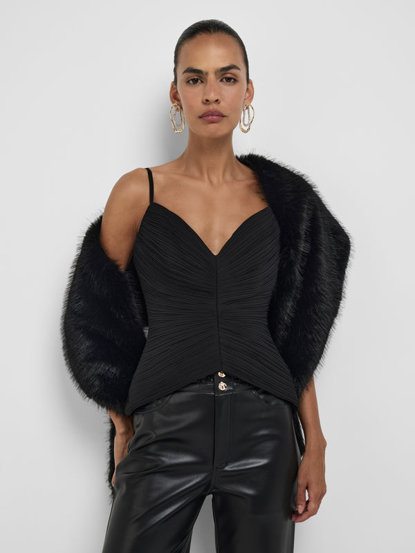 SHEIKE Amber Shawl Black 1008531 Close Up Image