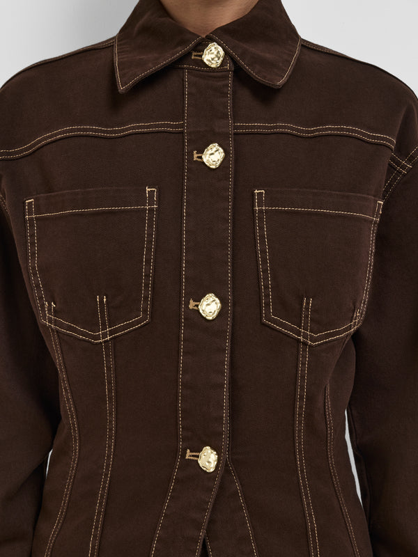 SHEIKE Broadway Denim Shirt Chocolate 1008545 Detail Image