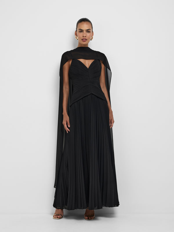 SHEIKE Zaria Gown Black 1008553 Styled Front Image