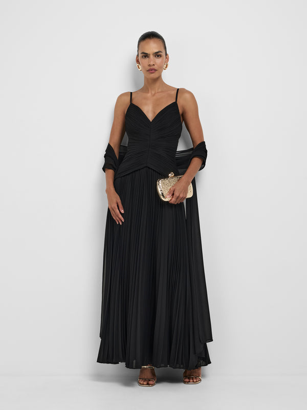 SHEIKE Zaria Gown Black 1008553 Styled Front Image